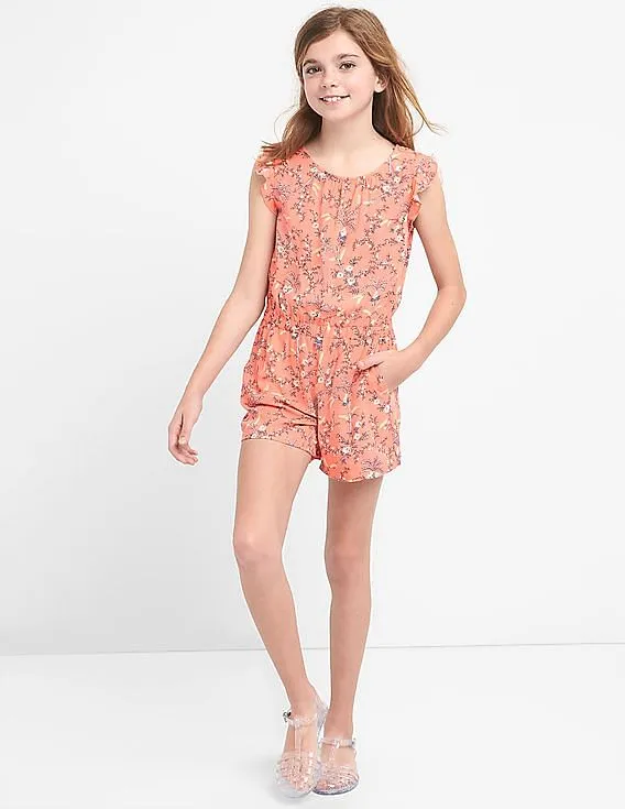 GAP Girls Orange Flutter Sleeve Romper