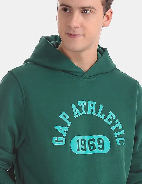 GAP Men Green Athletic Pullover Hooded Sweatshirt