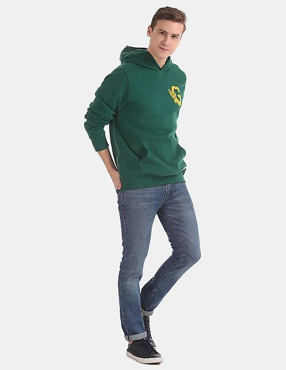 GAP Men Green G Wing Pullover Hooded Sweatshirt