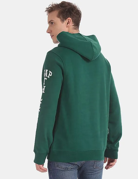 GAP Men Green G Wing Pullover Hooded Sweatshirt