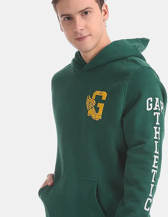 GAP Men Green G Wing Pullover Hooded Sweatshirt