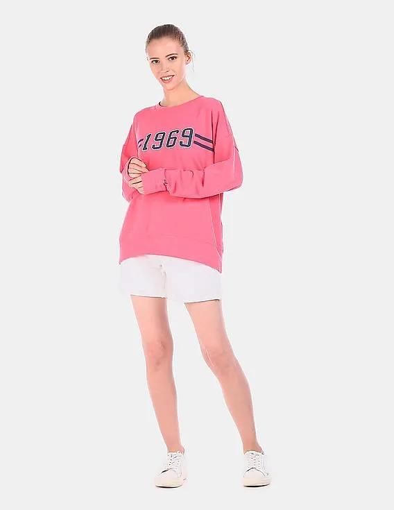 GAP Women Pink 1969 Logo Pullover Sweatshirt