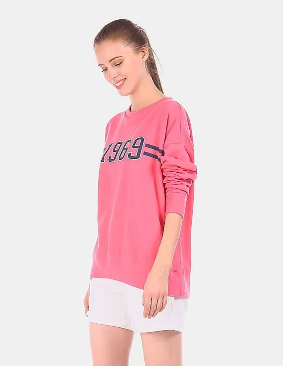 GAP Women Pink 1969 Logo Pullover Sweatshirt