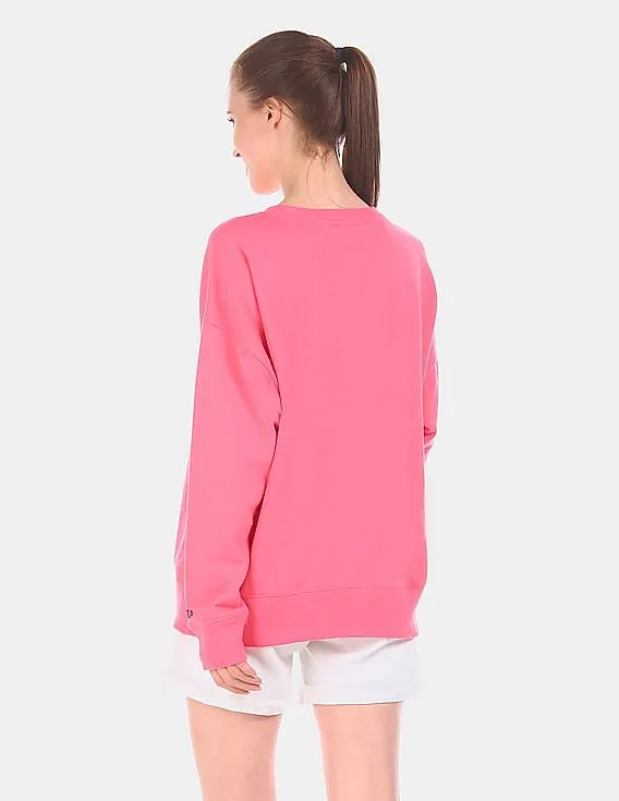 GAP Women Pink 1969 Logo Pullover Sweatshirt