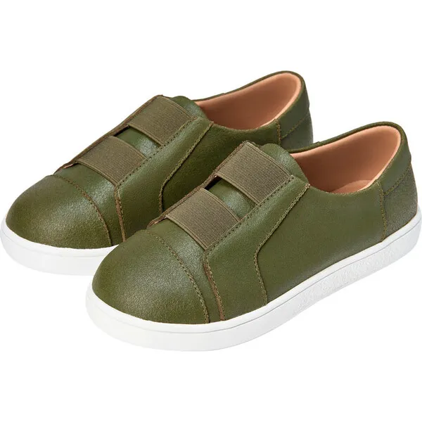 GENTS by Age of Innocence Connor Supple Leather Elasticated Webbing Strap Sneakers, Khaki