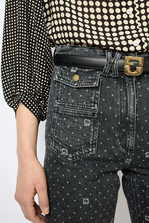 Gerard Darel ANNA FLARED POLKA DOT JEANS