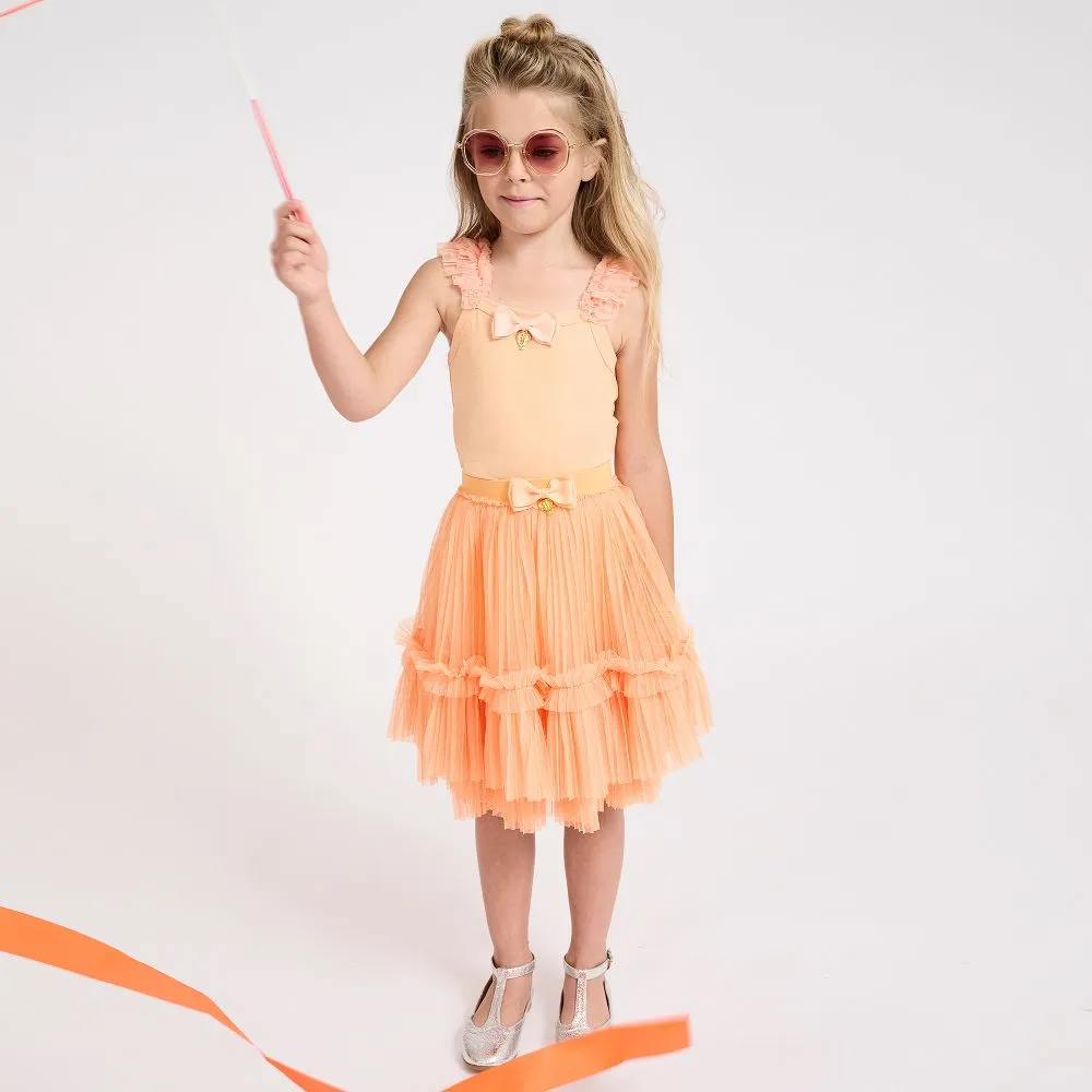 Girls Orange Tulle Skirt