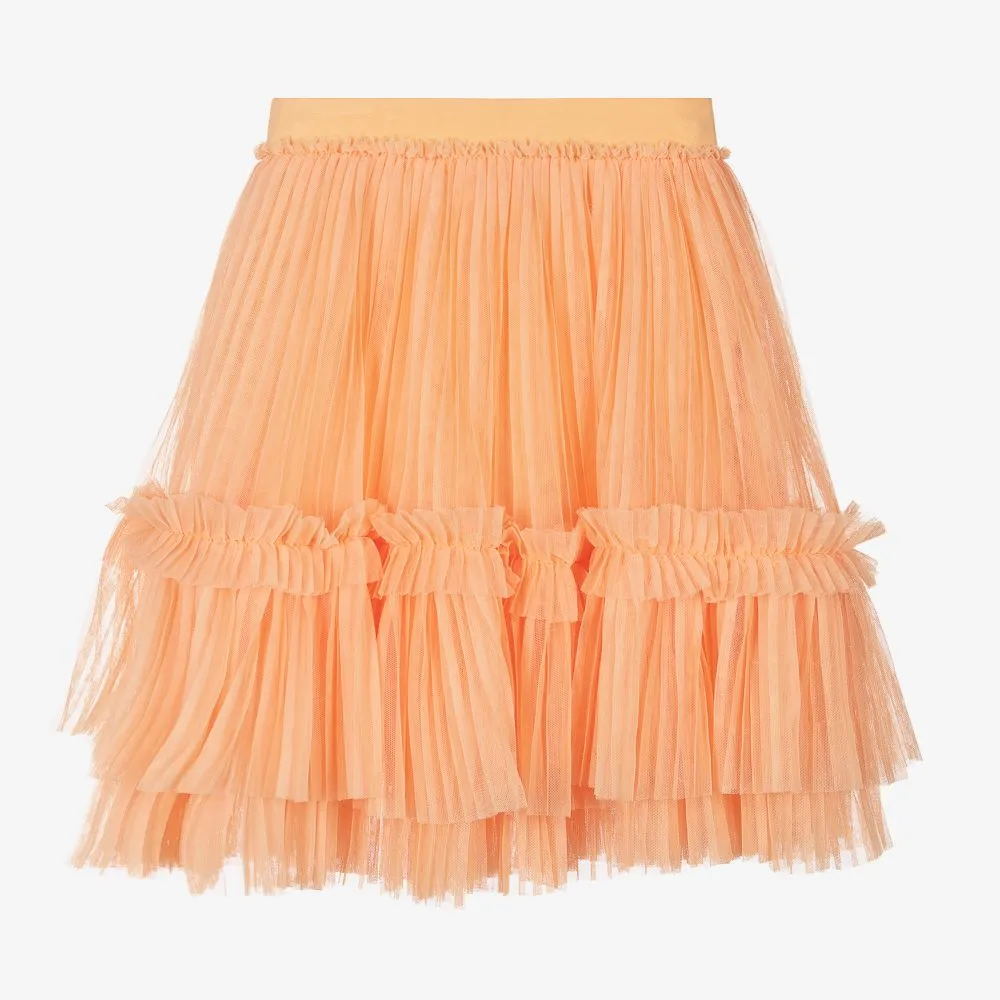 Girls Orange Tulle Skirt