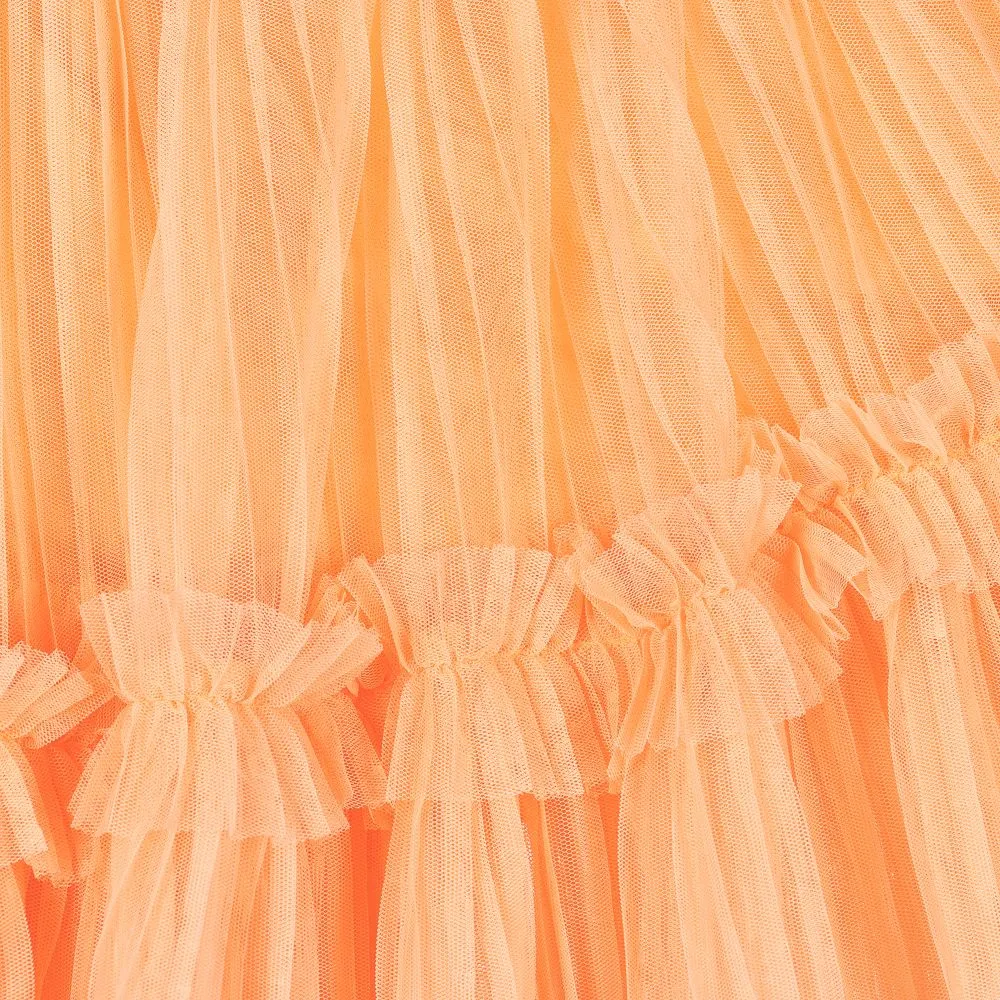 Girls Orange Tulle Skirt