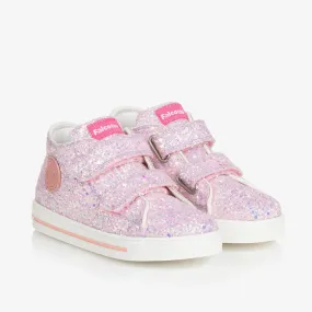 Girls Pink Glitter Trainers