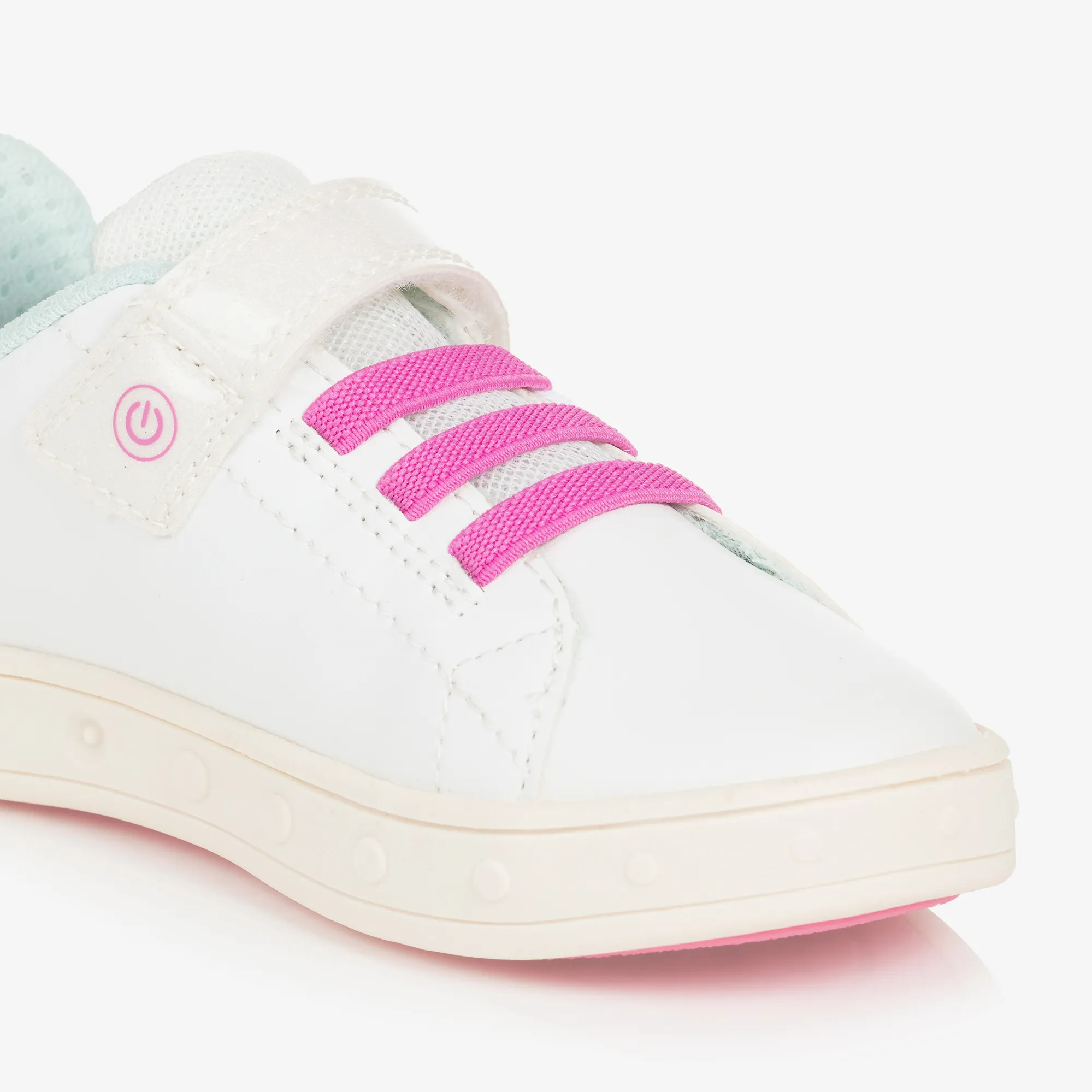 Girls White Light-Up Rainbow Trainers