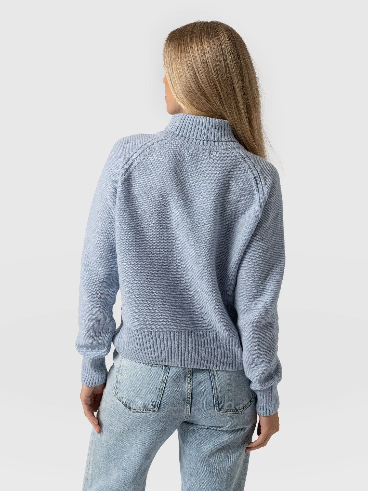 Glen Cable Knit Jumper - Pale Blue