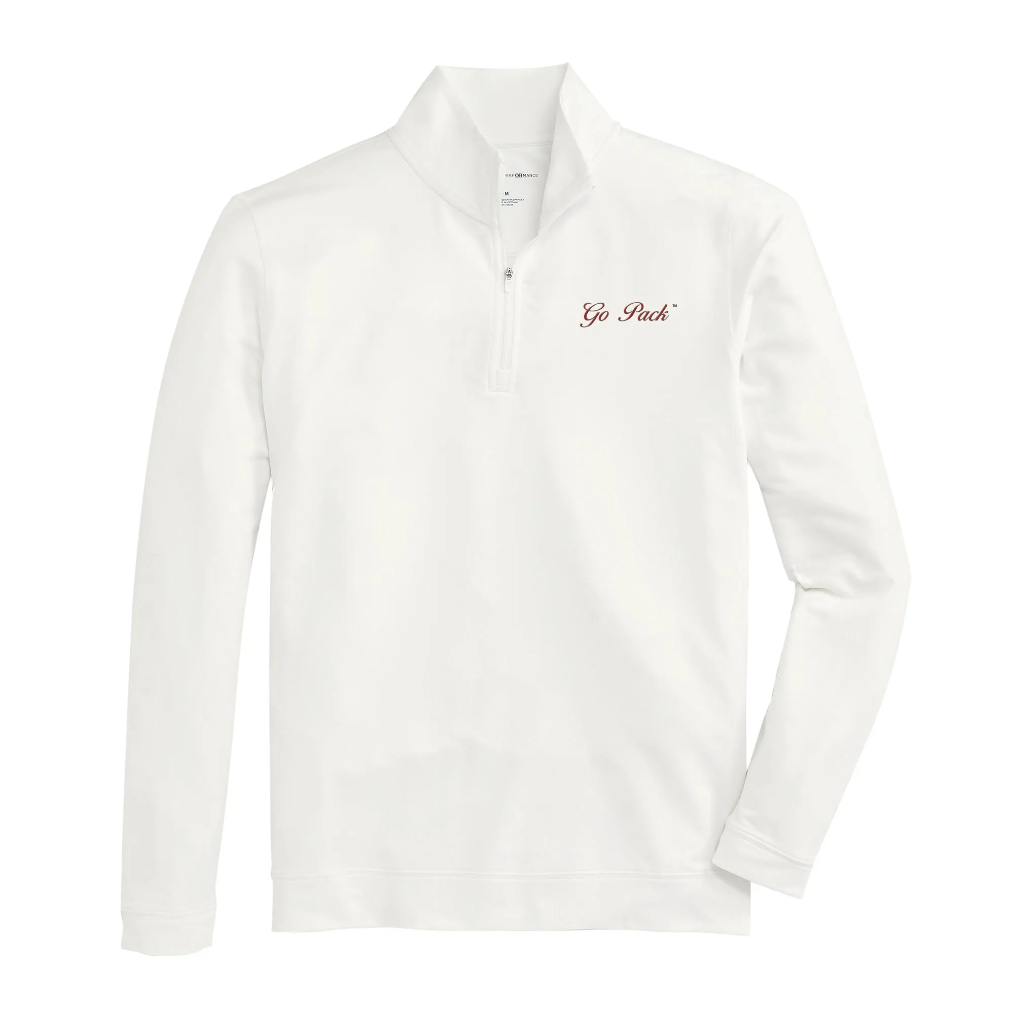 Go Pack Vintage Script Flow 1/4 Zip Pullover - White