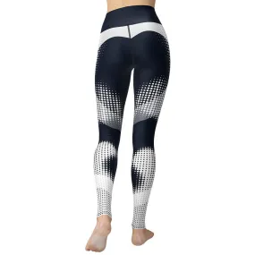 Gray Geometric Heart Yoga Leggings