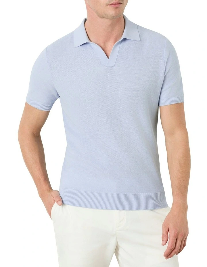 Gresham Pique Polo Shirt in Sky