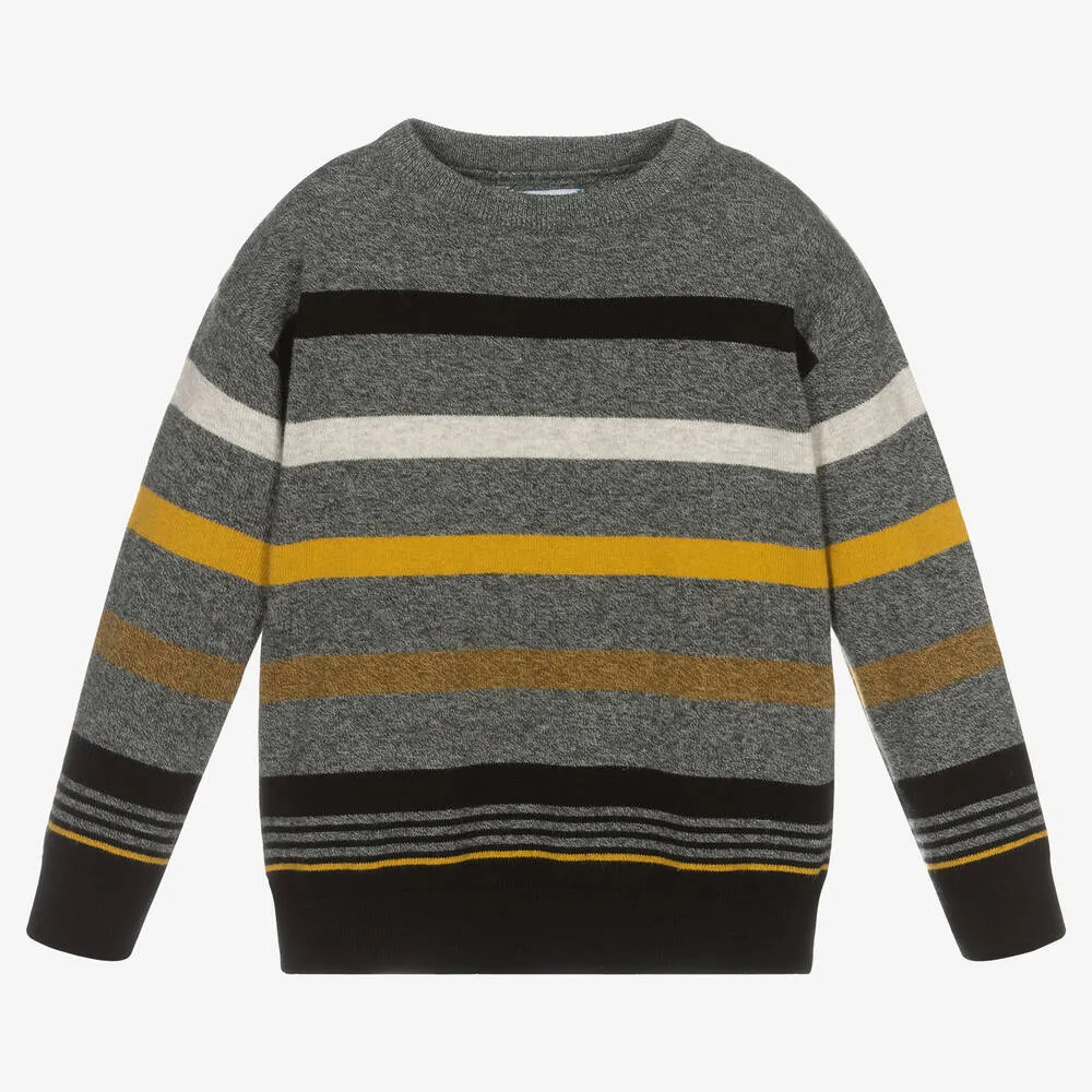 Grey Stripe Knitted Jumper