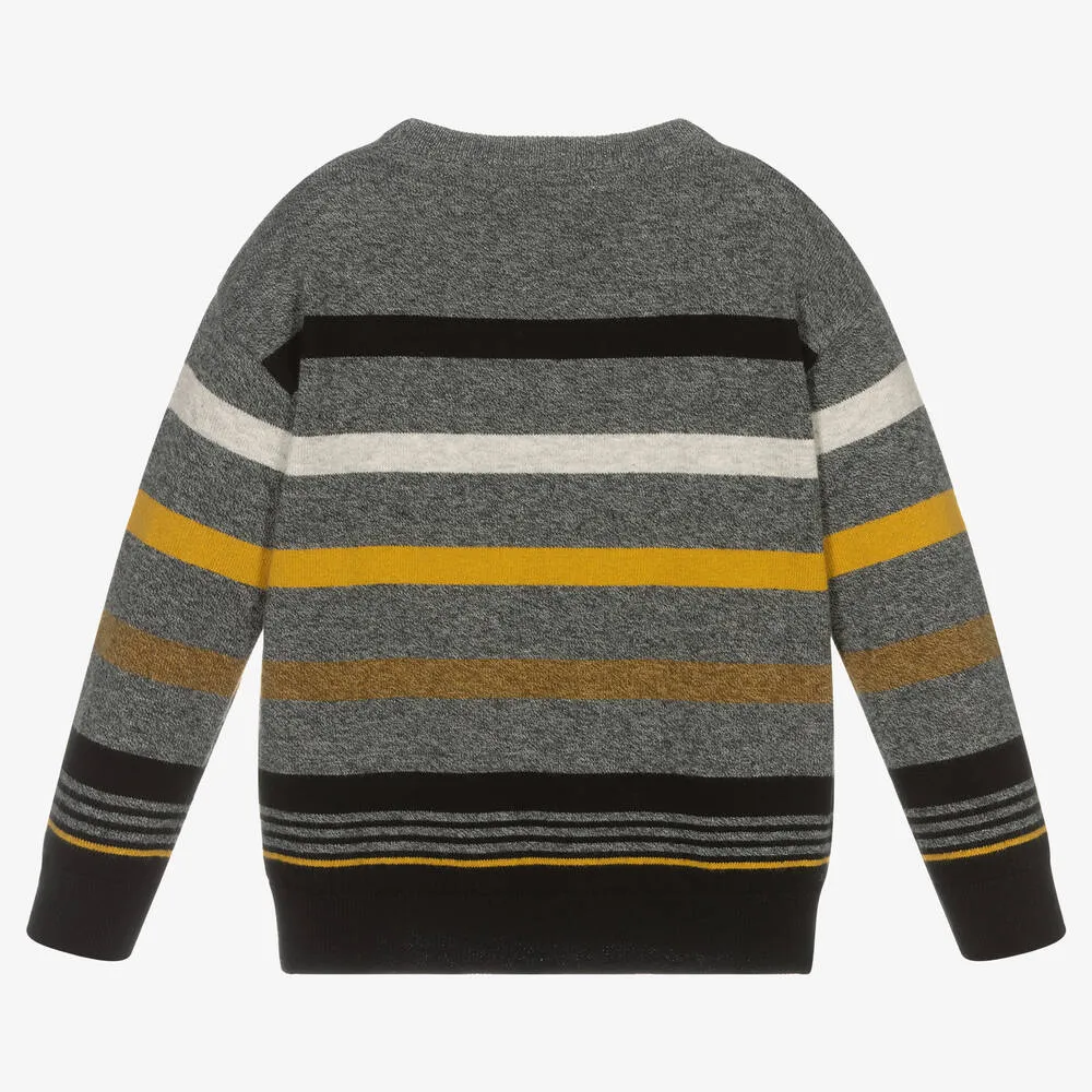 Grey Stripe Knitted Jumper