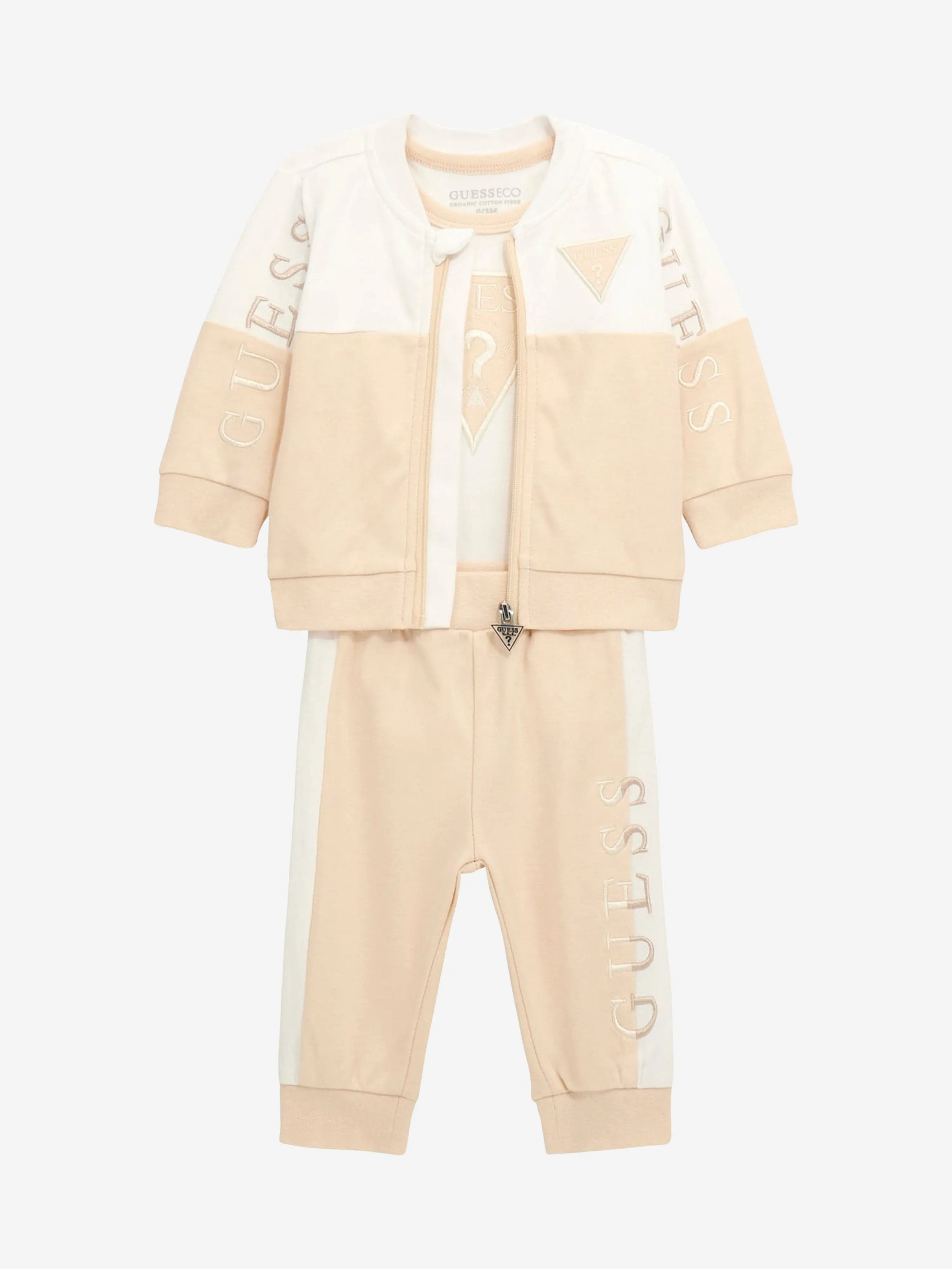 Guess Baby 3 Piece Tracksuit Set in Beige