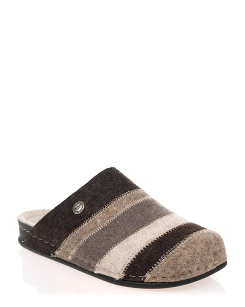 Hannah felt wool Dr Feet Slipper Cafe Multi