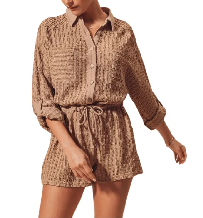 Hannah Textured Knit Romper