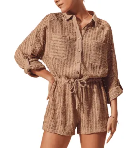 Hannah Textured Knit Romper