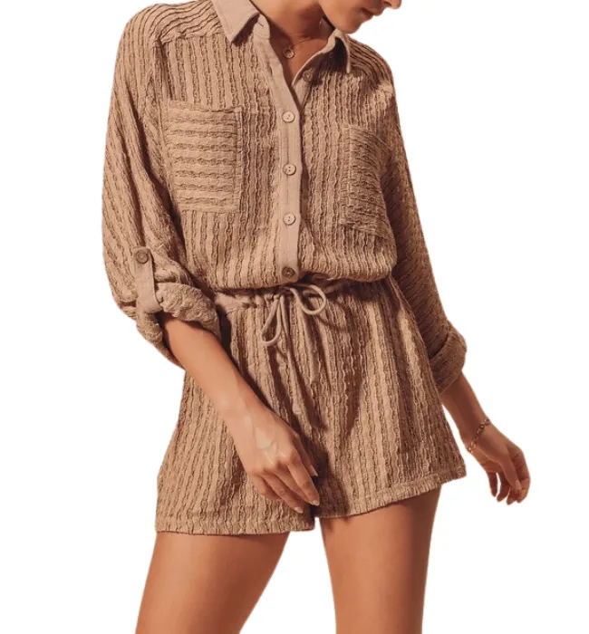 Hannah Textured Knit Romper