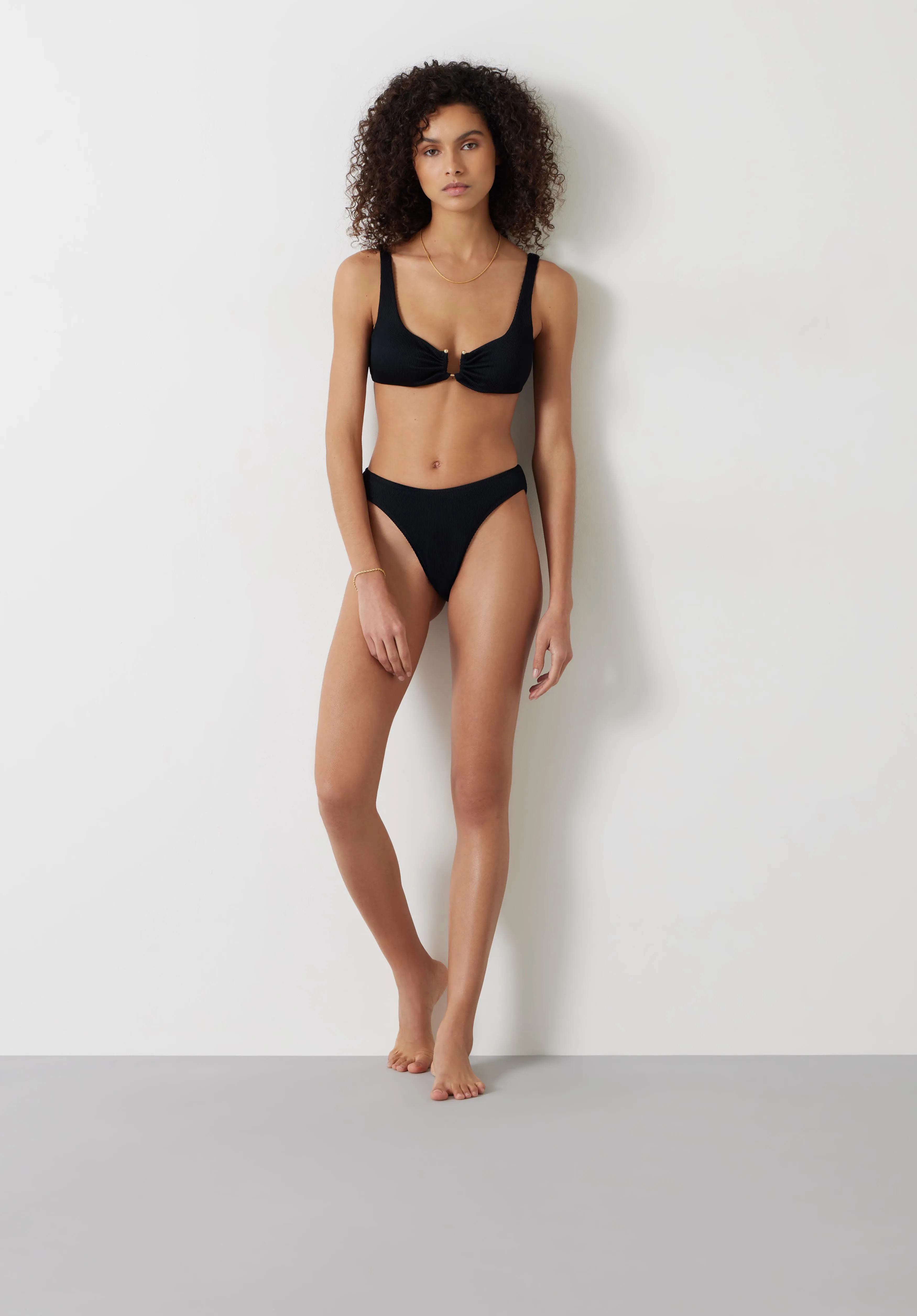 Heidi High Leg Rib Bikini Bottoms