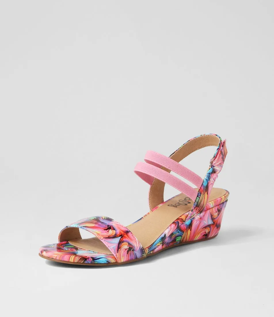 I LOVE BILLY Braseto Bright Scribble Patent Pu Sandals