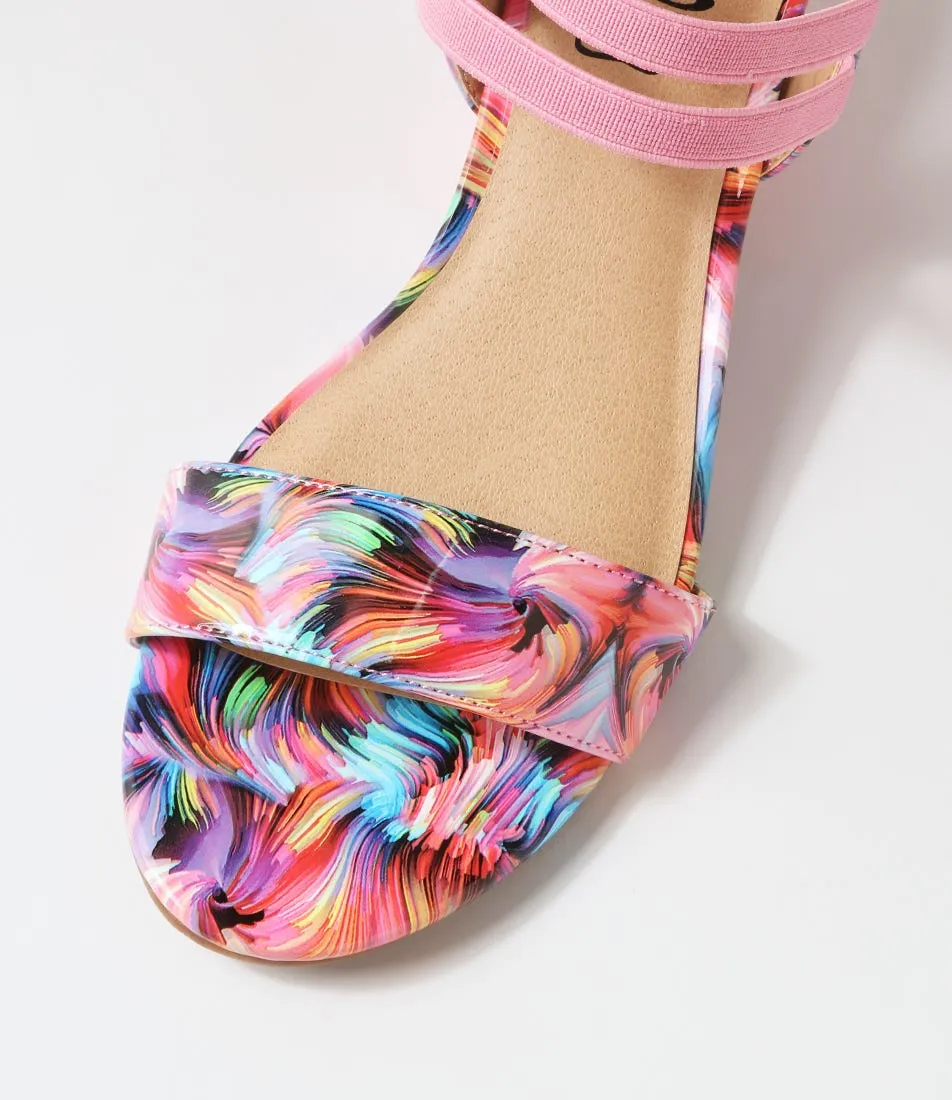 I LOVE BILLY Braseto Bright Scribble Patent Pu Sandals