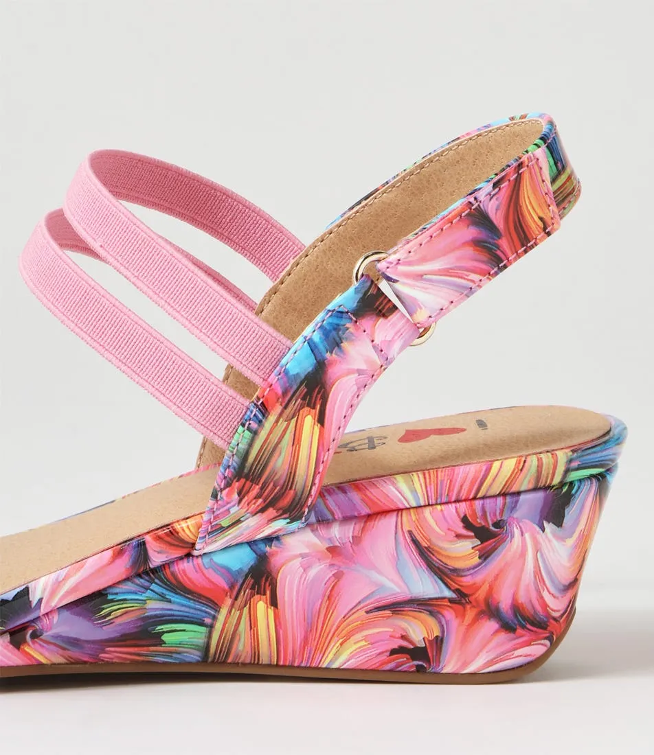 I LOVE BILLY Braseto Bright Scribble Patent Pu Sandals