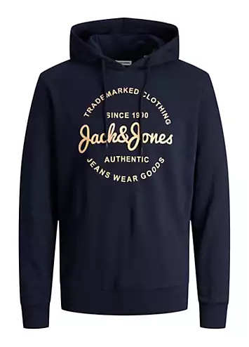 Jack & Jones Plus Size Logo Print Hoodie | Grattan