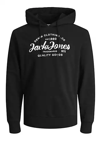 Jack & Jones Plus Size Logo Print Hoodie | Grattan