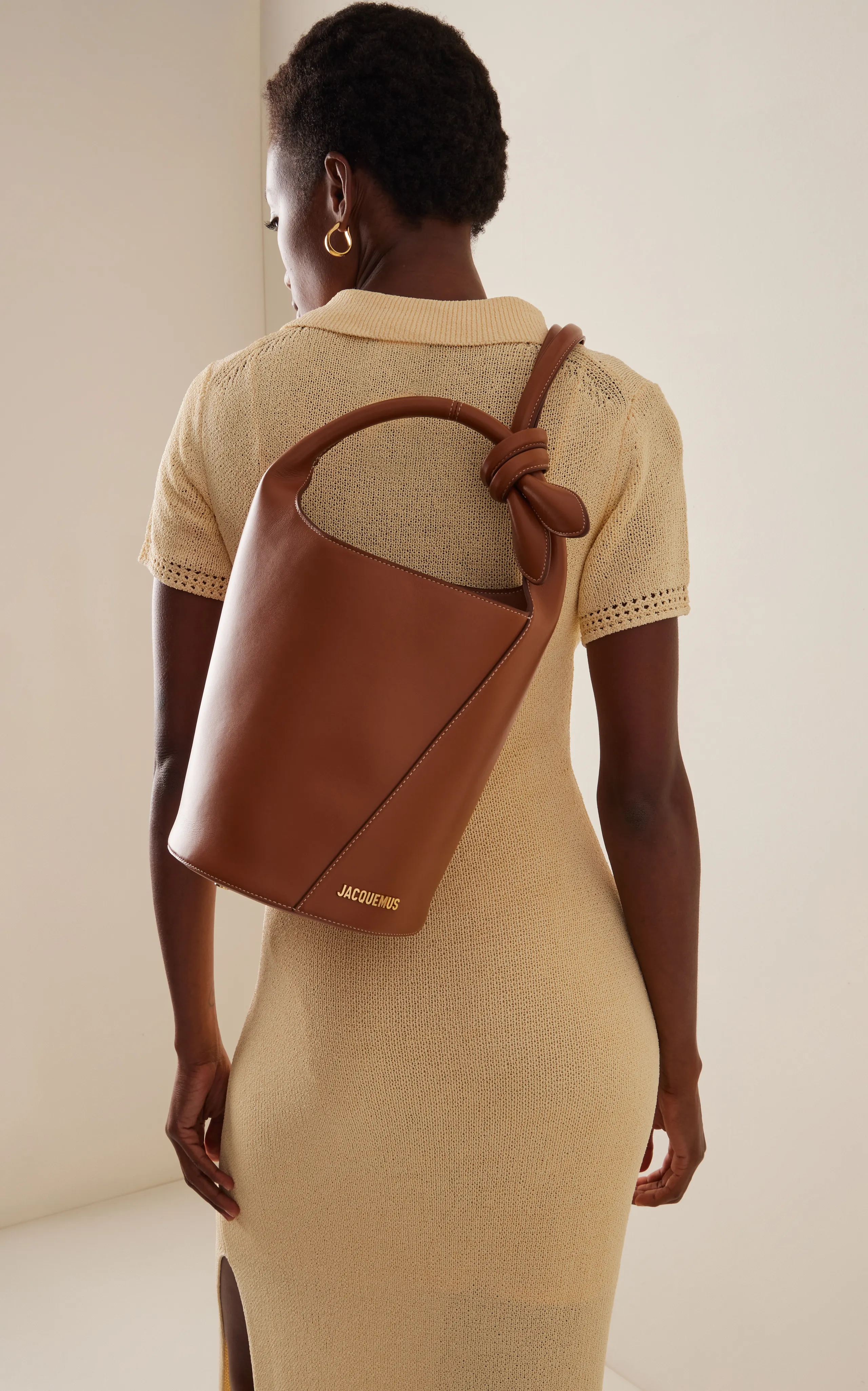 Jacquemus Le Petit Tourni Leather Bucket Bag