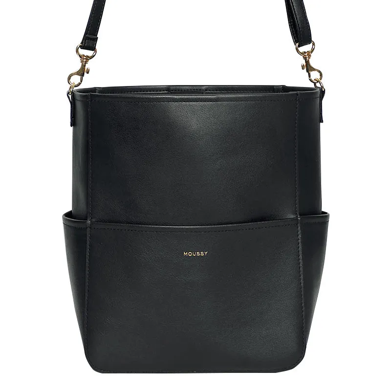 Japanese magazine gift Moussy imitation leather Black Shoulder Bag