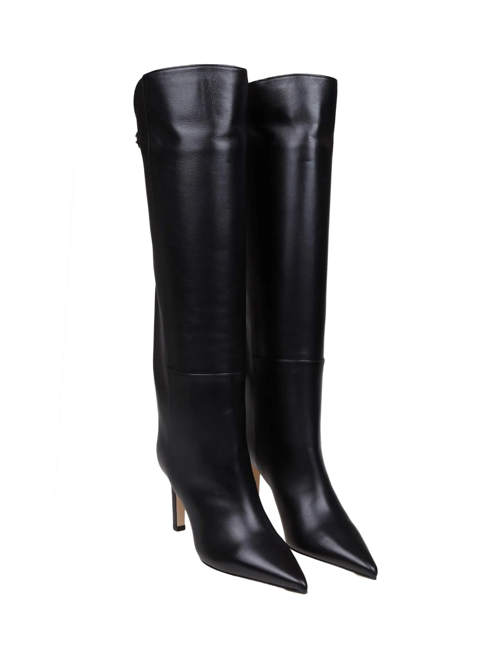 JIMMY CHOO ALIZZE KS 85 BOOT IN BLACK LEATHER