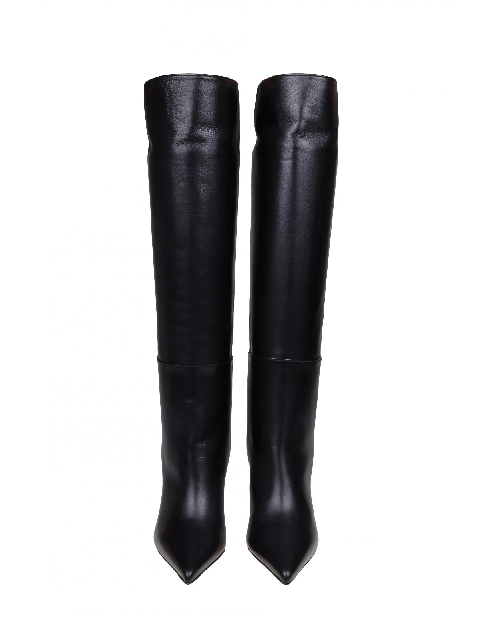 JIMMY CHOO ALIZZE KS 85 BOOT IN BLACK LEATHER