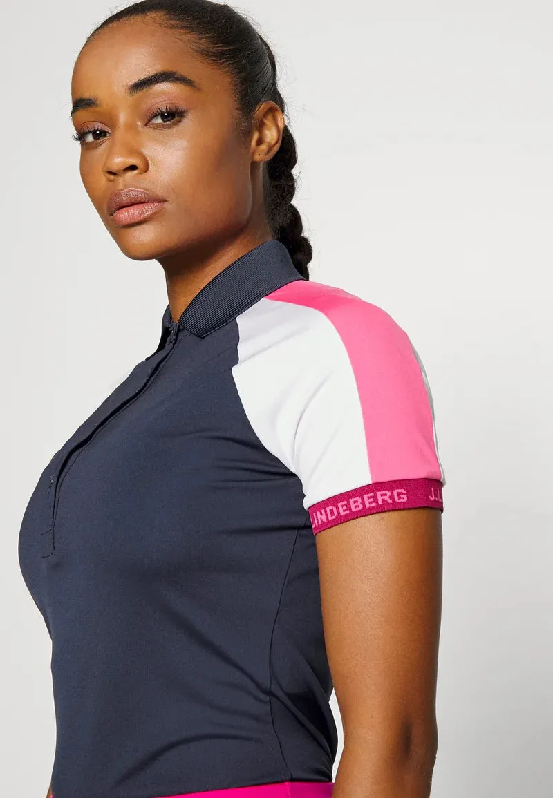 J.Lindeberg Ladies Perinne polo navy/pink