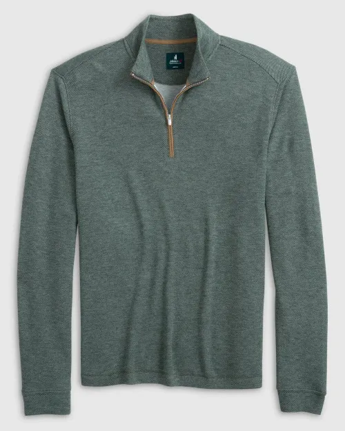 Johnnie-O Carlson Merino 1/4 Zip Pullover: Moss