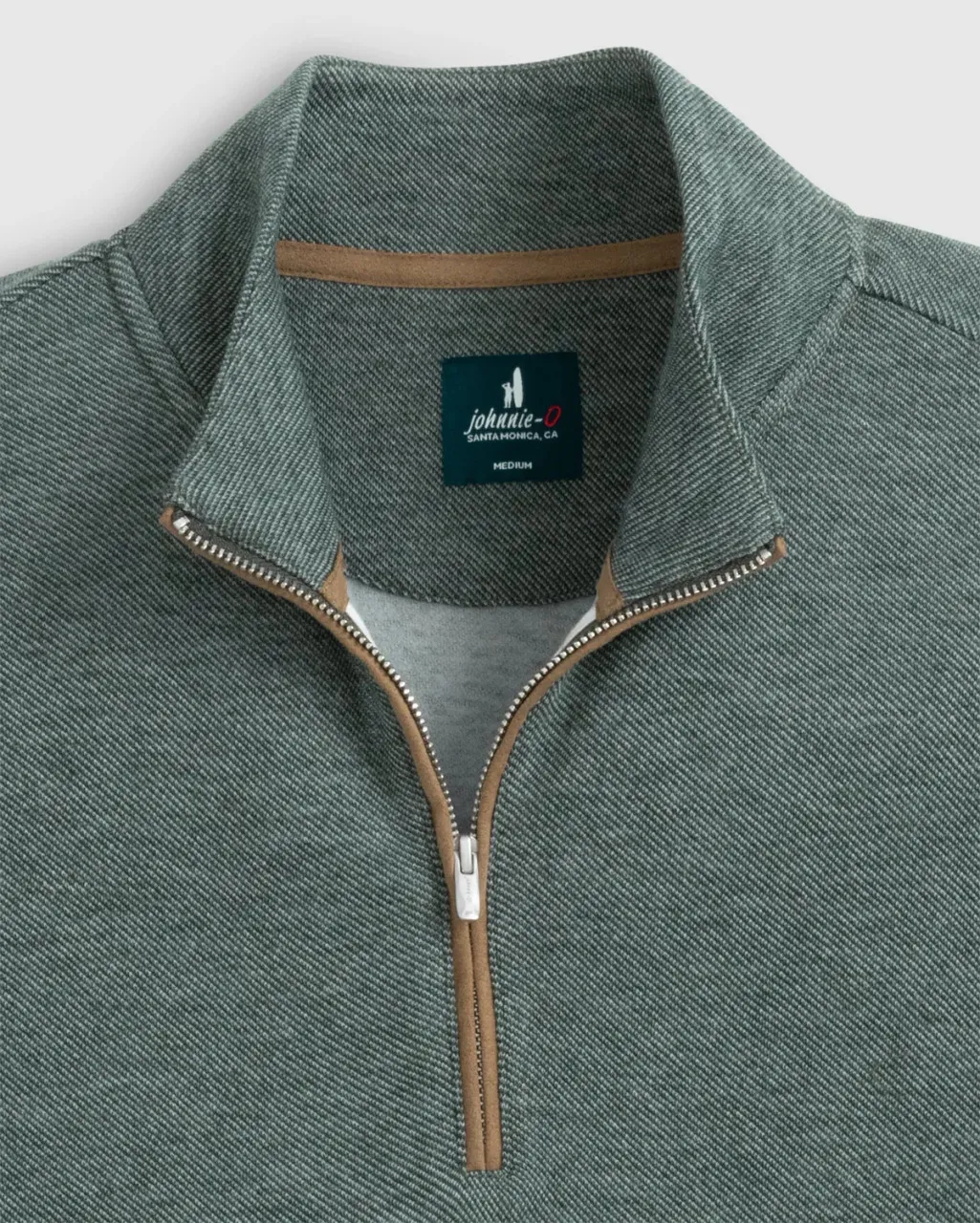 Johnnie-O Carlson Merino 1/4 Zip Pullover: Moss