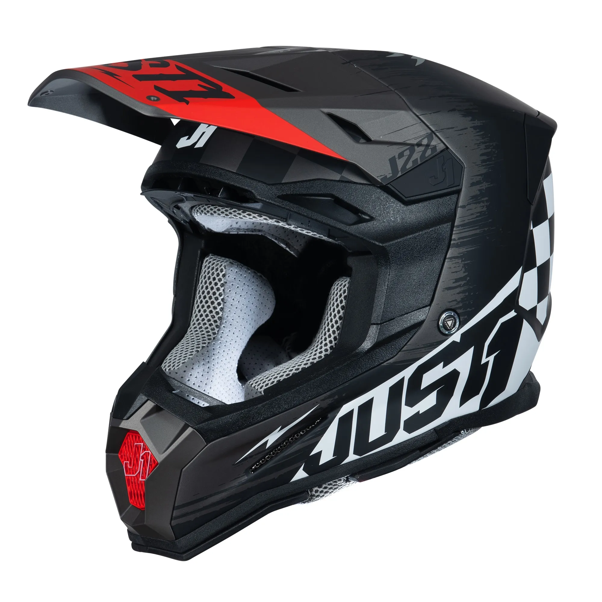 Just1 J22 Flagman Helmet - Red/Titanium/Black