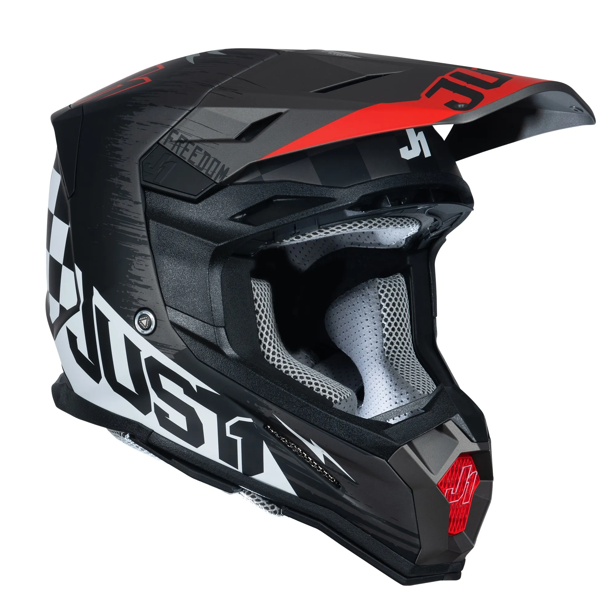 Just1 J22 Flagman Helmet - Red/Titanium/Black