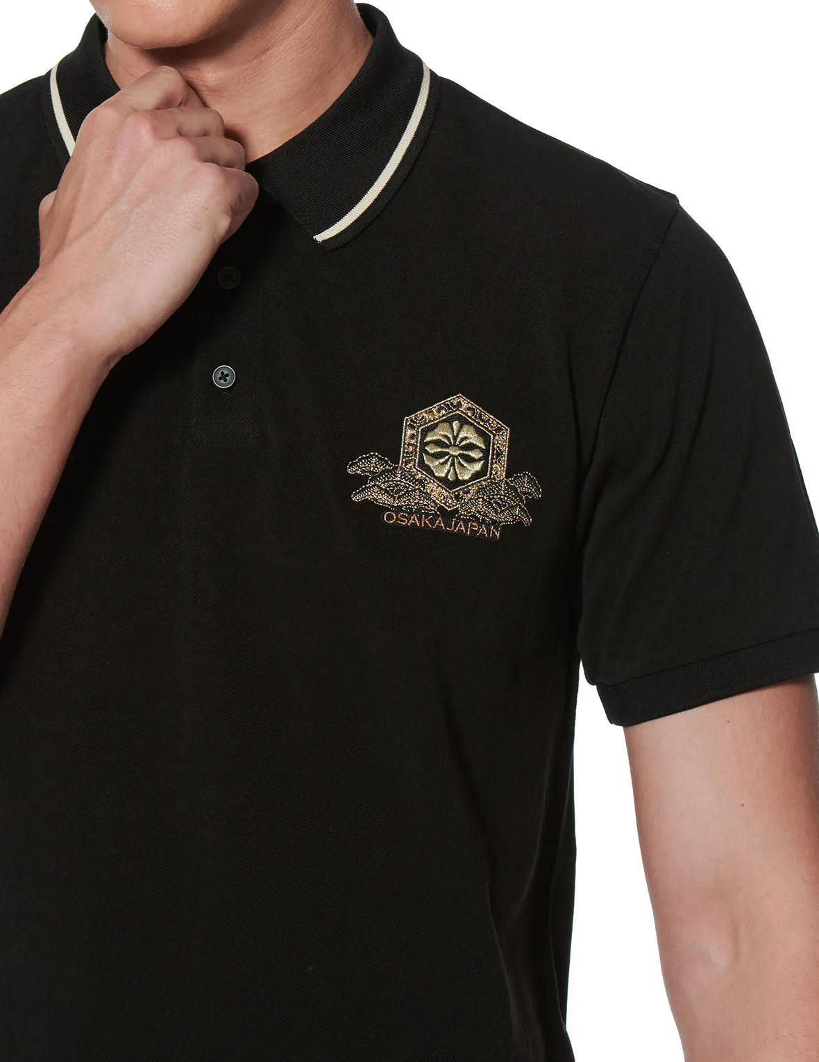 Kamon Embroidered Polo Shirt