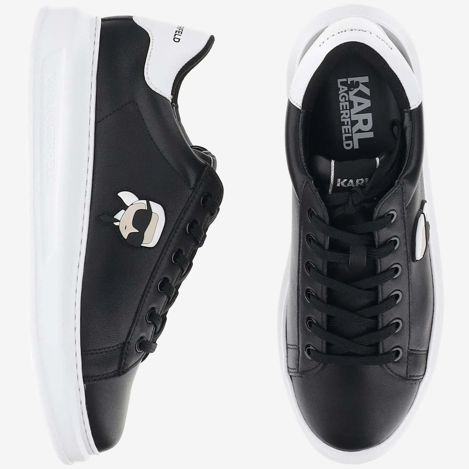 Karl Lagerfeld    Karl Lagerfeld Leather Sneakers With Logo