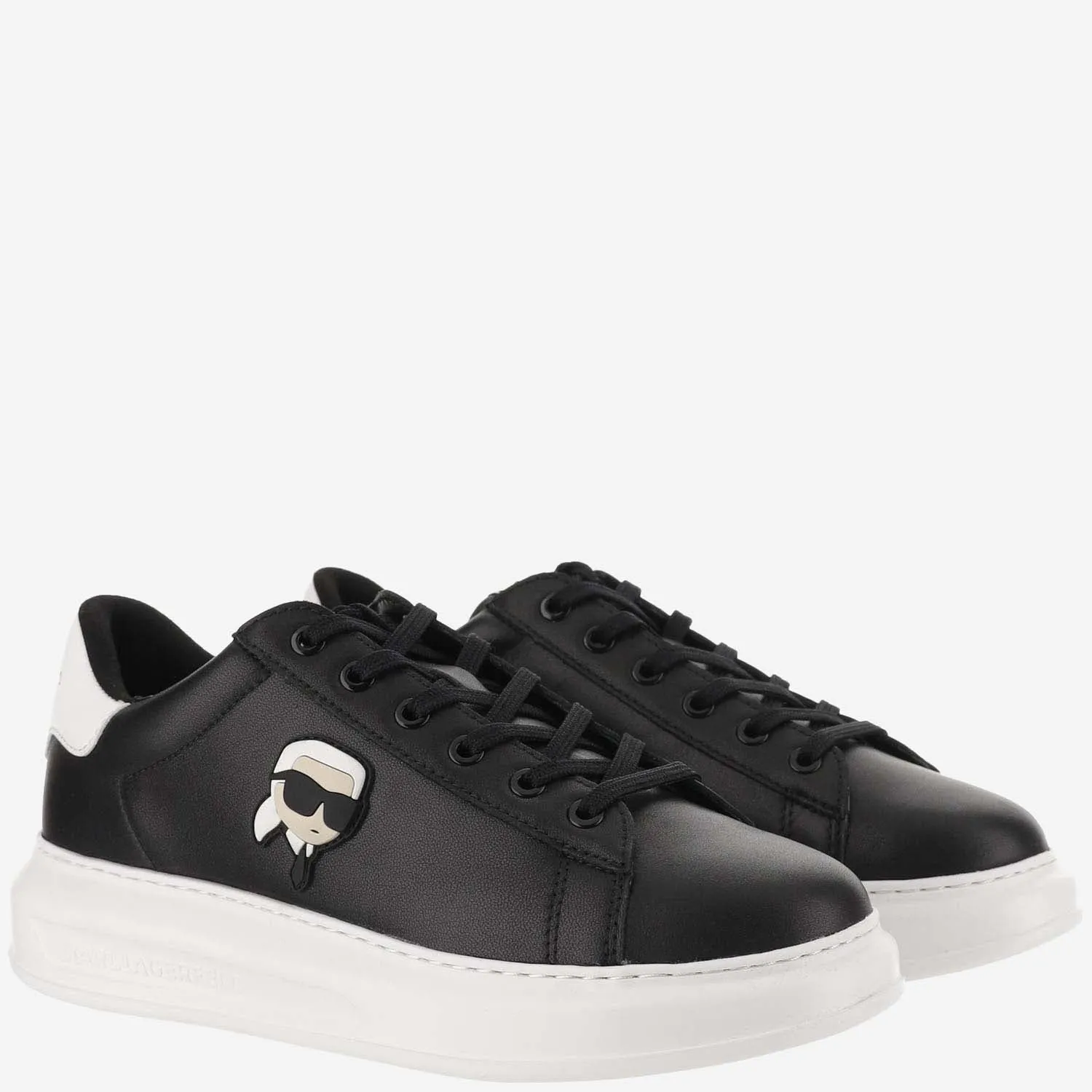 Karl Lagerfeld    Karl Lagerfeld Leather Sneakers With Logo