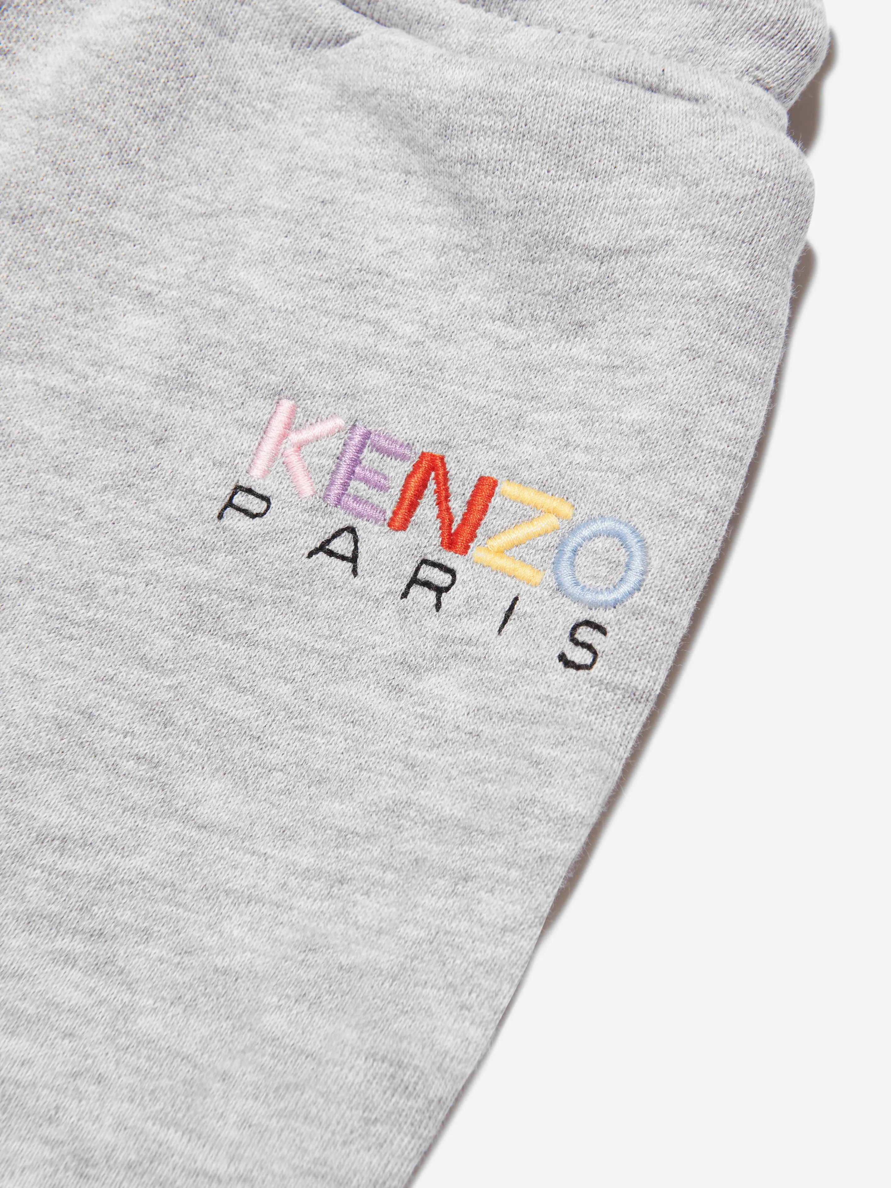 KENZO KIDS - Baby Girls Logo Joggers in Grey | Childsplay Clothing