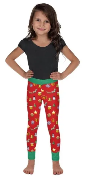 Kid's Christmas Emoji Leggings