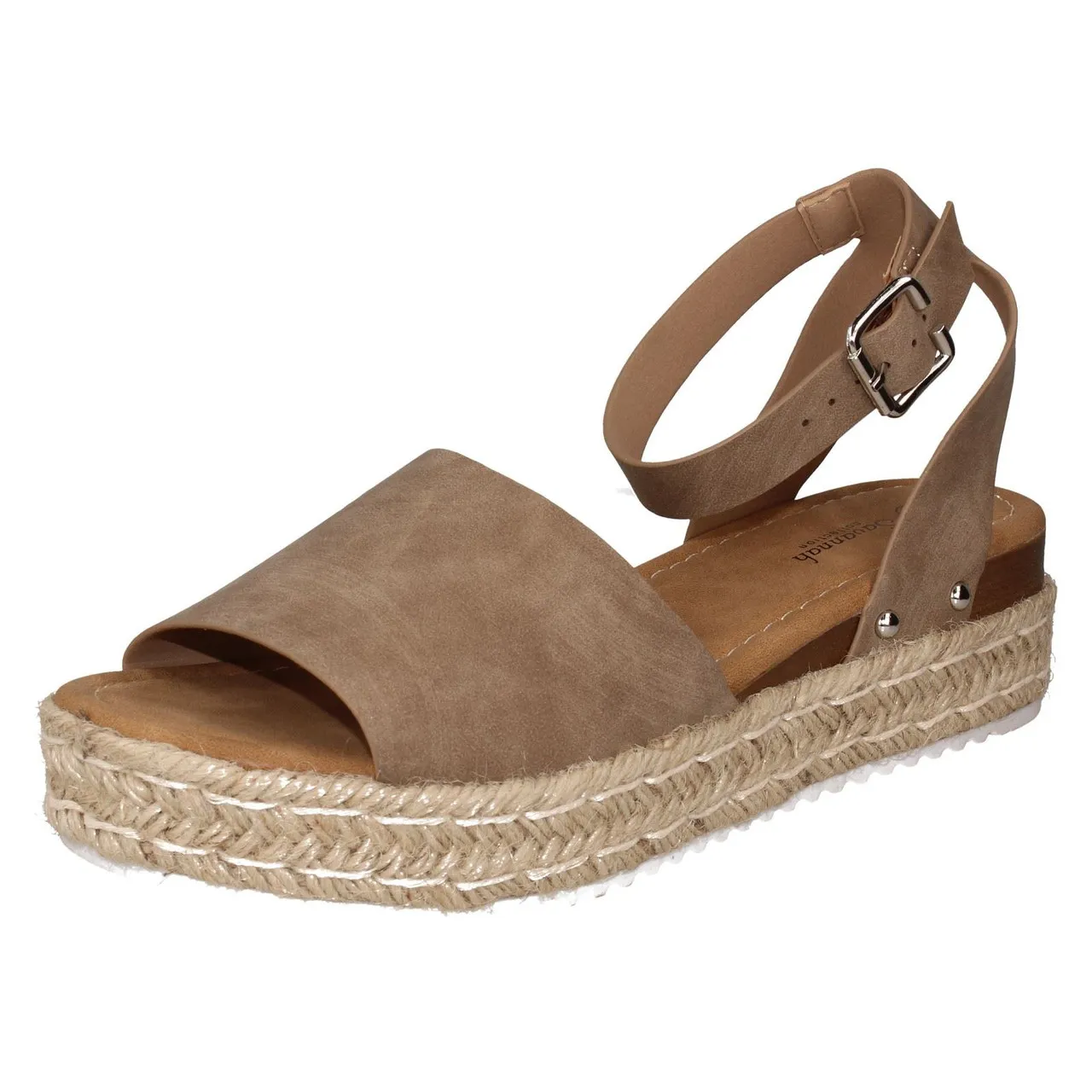 Ladies Savannah Wedge Mule Wide Fit Sandals F1R2039