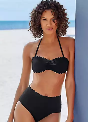 LASCANA Scalloped Edge Bandeau Bikini Top | Grattan