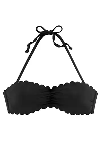 LASCANA Scalloped Edge Bandeau Bikini Top | Grattan