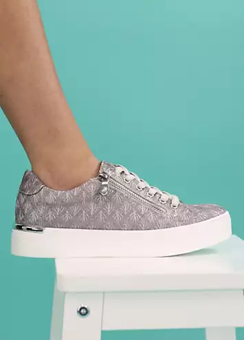 Layne Pewter Trainers by Lunar | Look Again